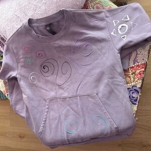 Purple Swirl Design Women's Hoodie hand painted